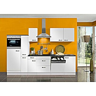 Optifit Küchenzeile Lagos (Breite: 300 cm, Weiß, Mit Elektrogeräten, Mit Geschirrspüler)