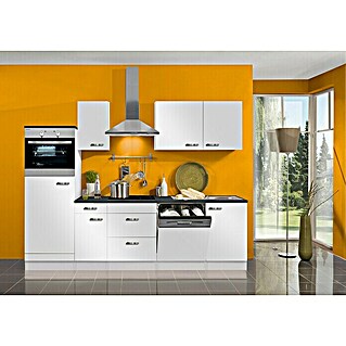 Optifit Küchenzeile Lagos (Breite: 270 cm, Weiß, Mit Elektrogeräten, Mit Geschirrspüler)