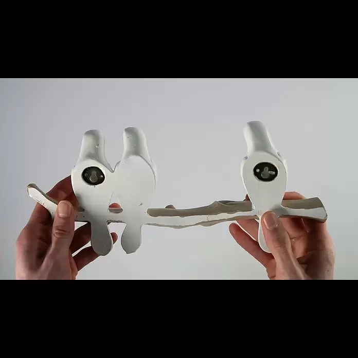 Garderobenleiste Vögel auf Ast - L x B x H: 34 x 6 x 14,5 cm, Anzahl Haken: 3 Stk., Weiß/Natur - Wandhaken Vögel Ast