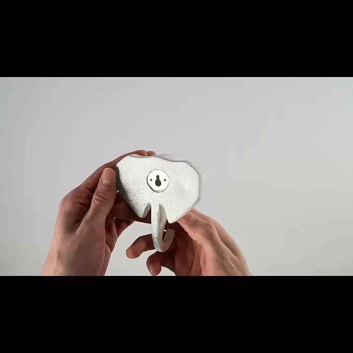 Garderobenhaken Elefant - L x B x H: 10,6 x 4 x 10,8 cm, Weiß - Wandhaken Elefant Weiß