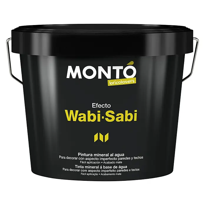 Montó Bricolovers Yeso con efecto de color Wabi Sabi - Gris intenso, Mate - Bote de pintura con efecto Montó Wabi-Sabi. Pintura mineral al agua para paredes y techos imperfectos con acabado mate.