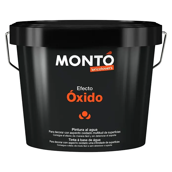 Montó Bricolovers Yeso con efecto de color - Óxido, 2,5 l, Mate - Bote de pintura efecto óxido Montó. Pintura al agua para decorar con aspecto oxidado multitud de superficies.