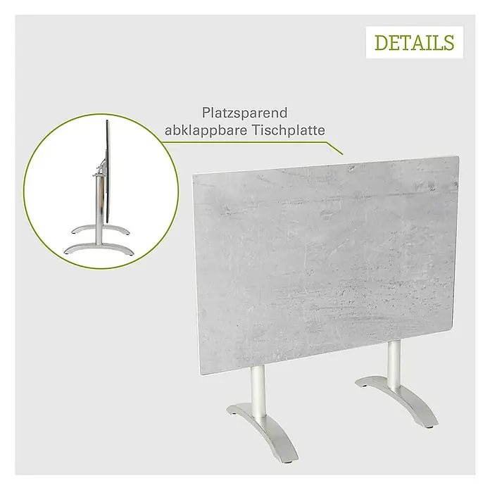 Acamp Gartentisch Acaplan - L x B x H: 120 x 80 x 72 cm, Aluminium, HPL, Rechteckig, Silber - Platzsparender Klapptisch für flexible Nutzung. Praktisches Design für einfache Lagerung und vielfältige Einsatzmöglichkeiten.