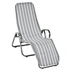 Acamp Komfortliege Calypso (L x B x H: 137 x 75 x 107 cm, Stahl, Grau-Weiß gestreift) | BAUHAUS