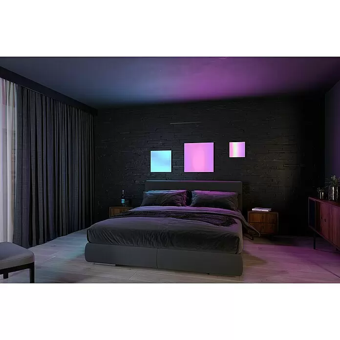 Paulmann LED-Panel Velora Rainbow - 16 W, L x B x H: 29,5 x 29,5 x 6,4 cm, Weiß, RGBW - Anwendungsbeispiel