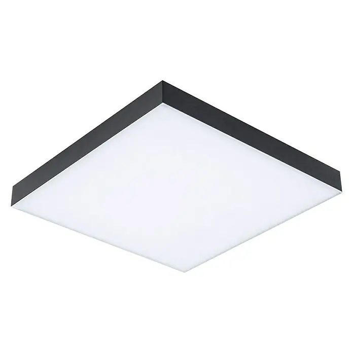Paulmann LED-Panel Velora Rainbow - 16 W, L x B x H: 29,5 x 29,5 x 6,4 cm, Schwarz, RGBW - Quadratische LED-Deckenleuchte mit schwarzem Rahmen und hellem, diffusem Licht, ideal für moderne Innenräume.