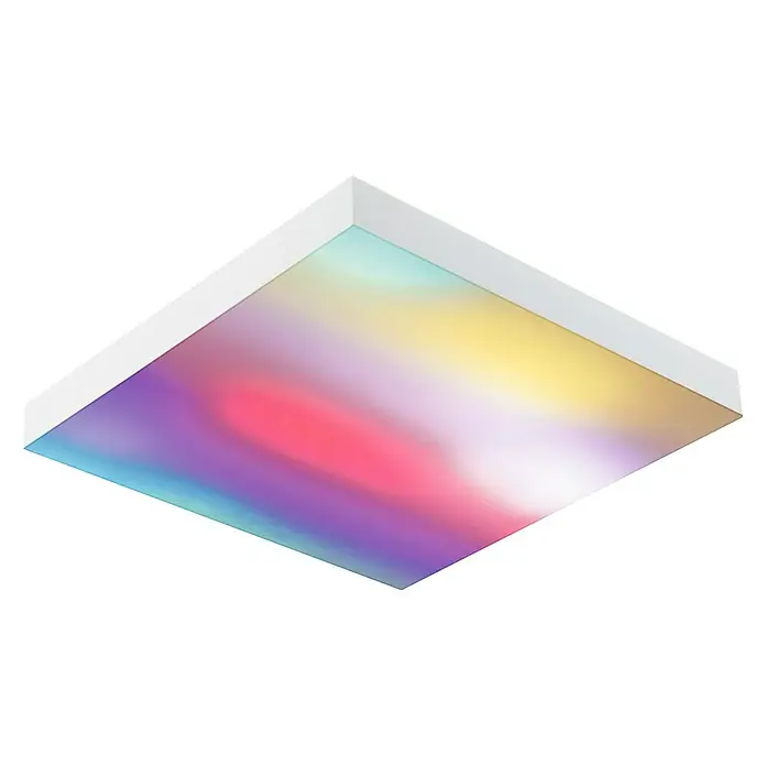 Paulmann LED-Panel Velora Rainbow - 16 W, L x B x H: 29,5 x 29,5 x 6,4 cm, Weiß, RGBW - Moderne LED-Deckenleuchte mit Farbwechselfunktion und quadratischem, weißem Rahmen. Sie sorgt für stimmungsvolle Beleuchtung in jedem Raum.