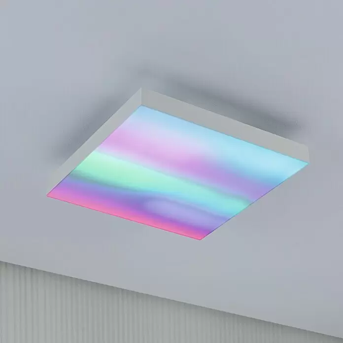Paulmann LED-Panel Velora Rainbow - 16 W, L x B x H: 29,5 x 29,5 x 6,4 cm, Weiß, RGBW - Stimmungsaufnahme