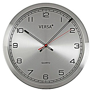 Reloj de pared Aluminio (Diámetro: 25 cm, Gris)