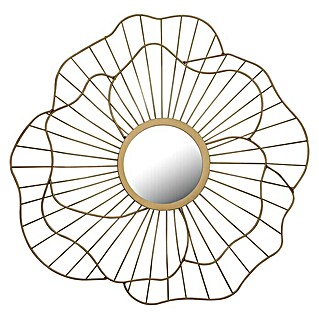 Espejo con marco Flor (Diámetro: 50 cm, Oro)