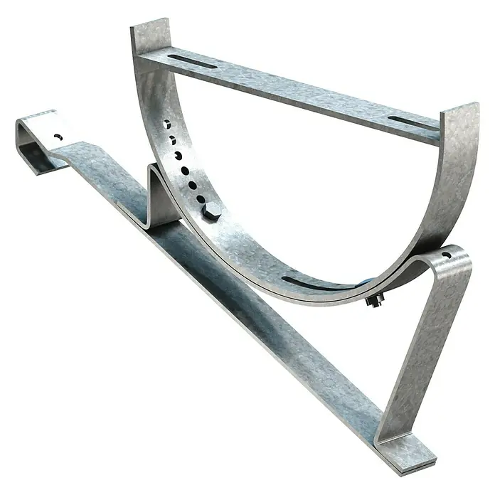 Sarei Laufroststütze - 40 x 15 cm, Stahl - Eine Halterung aus Metall für die sichere Befestigung von Rohren. Solide Konstruktion für zuverlässigen Halt in verschiedenen Anwendungen.