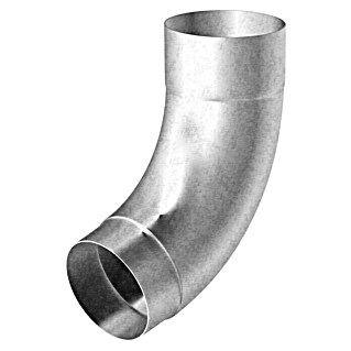 Sarei Fallrohrbogen (Nennweite: 60 mm, Winkel: 72 °, Metall, Silber)