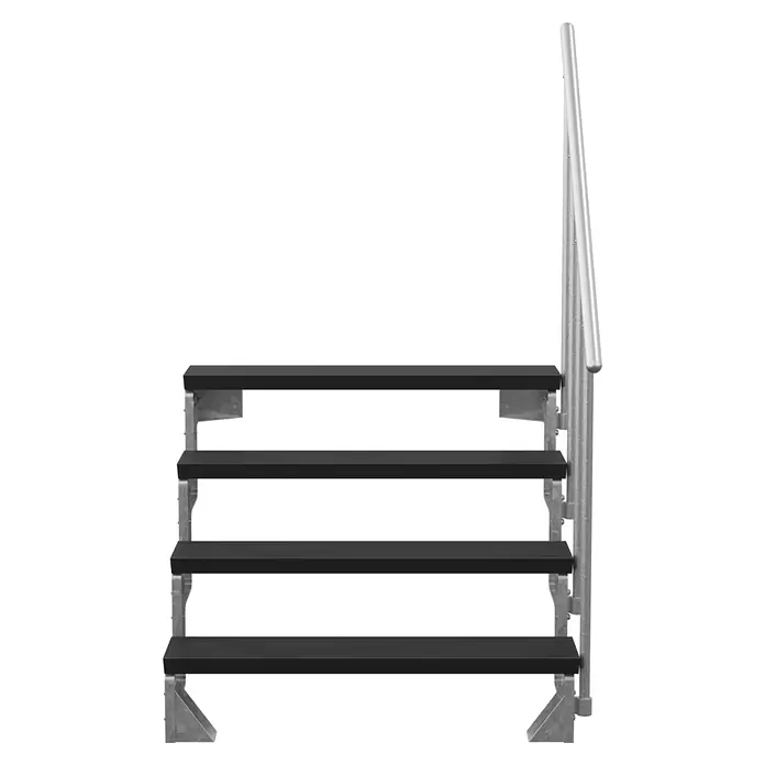 Dolle Außentreppe Gardentop - Trimaxstufen, Anthrazit, Feuerverzinkte Geländerstäbe, Breite: 100 cm, Anzahl Stufen: 4 Stk., Geschosshöhe: 72 cm - 88 cm