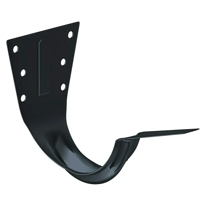 Sarei Dachrinnenhalter Spezial - Nennweite: 100 mm, Anthrazit, Stahl - Schwarze Rinnenhalterung zur Befestigung von Dachrinnen. Die Halterung bietet eine stabile und dauerhafte Lösung für die Regenwasserableitung.