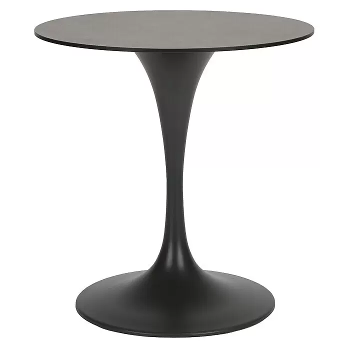 Acamp Gartenmöbel-Set Alfredo/Tulip - 3 -tlg., Stahl, HPL, Anthrazit - Runder schwarzer Tisch mit elegantem Tulpenfuß.