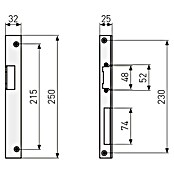 Abus Winkelschließblech WSB250 (Silber, DIN Anschlag: DIN-L) | BAUHAUS