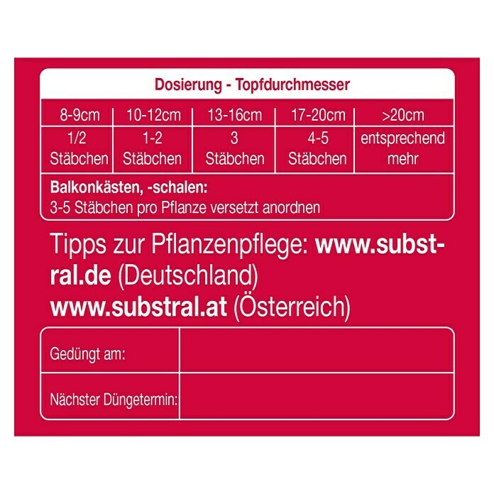 Substral Blühpflanzen-Düngestäbchen30 Stk., Inhalt ausreichend für ca.: 30 Pflanzen Back View