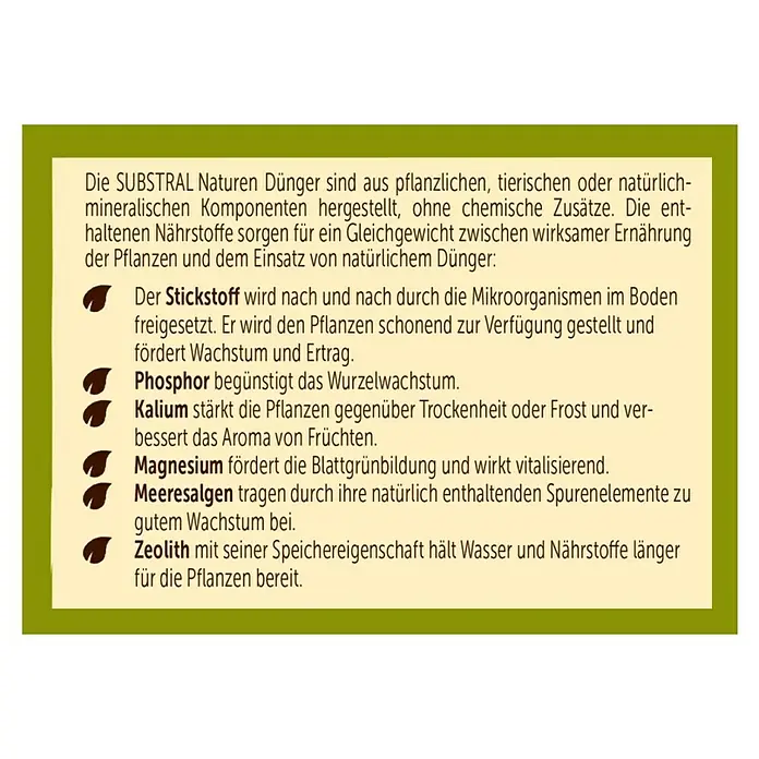 Substral Naturen Bio-Tomatendünger - 1,7 kg, Passend für: 48 Pflanzen - Die SUBSTRAL Naturen Dünger Inhaltsstoffe sorgen für ein Gleichgewicht und fördern das Wachstum der Pflanzen.
