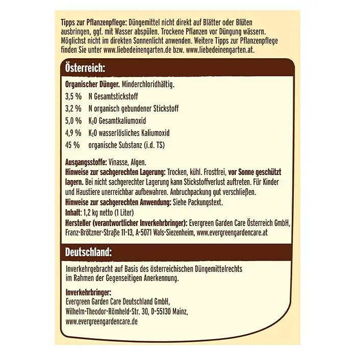 Substral Naturen Obst- & Gemüsenahrung1 l, Max. ausreichend für Flüssigkeitsmenge: 140 l