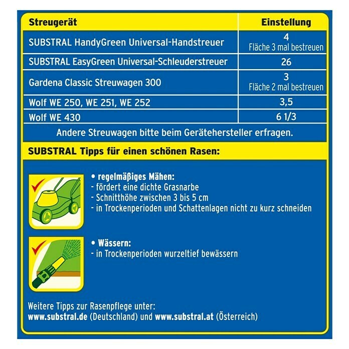 Substral Rasendünger Moos bleibt Chancenlos10,5 kg, Inhalt ausreichend für ca.: 330 m² Back View