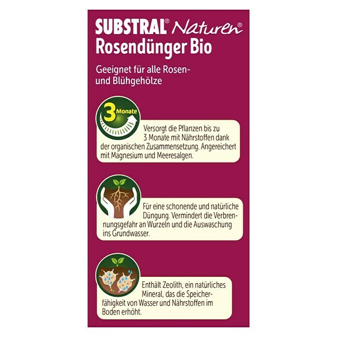 Substral Naturen Rosendünger1,7 kg, Inhalt ausreichend für ca.: 68 Pflanzen Back View