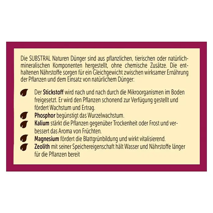 Substral Naturen Rosendünger - 1,7 kg, Passend für: 68 Pflanzen - Informationen zum SUBSTRAL Naturen Dünger.