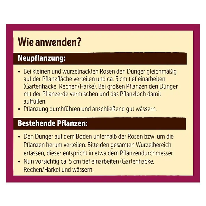 Substral Naturen Rosendünger - 1,7 kg, Passend für: 68 Pflanzen - Anleitung zur Anwendung von Rosendünger bei Neupflanzung und für bestehende Pflanzen, mit Hinweisen zur korrekten Dosierung.