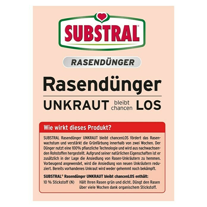 Substral Rasendünger Unkraut bleibt chancenLOS9,1 kg, Inhalt ausreichend für ca.: 180 m² Back View