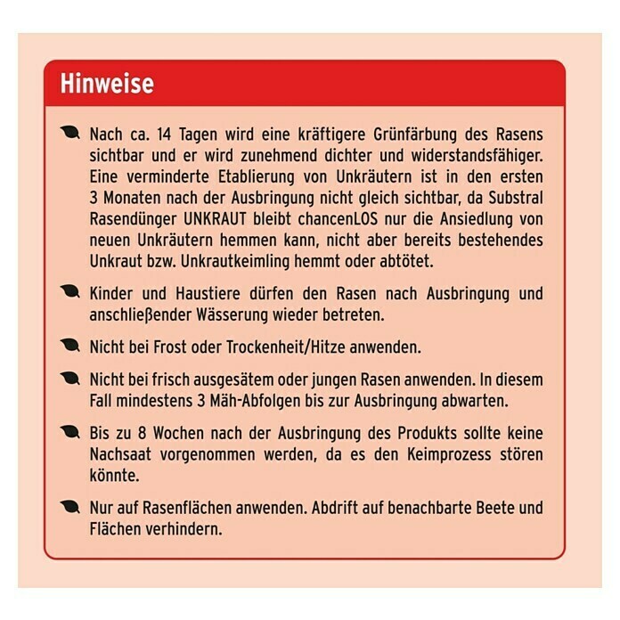 Substral Rasendünger Unkraut bleibt chancenLOS9,1 kg, Inhalt ausreichend für ca.: 180 m² Back View