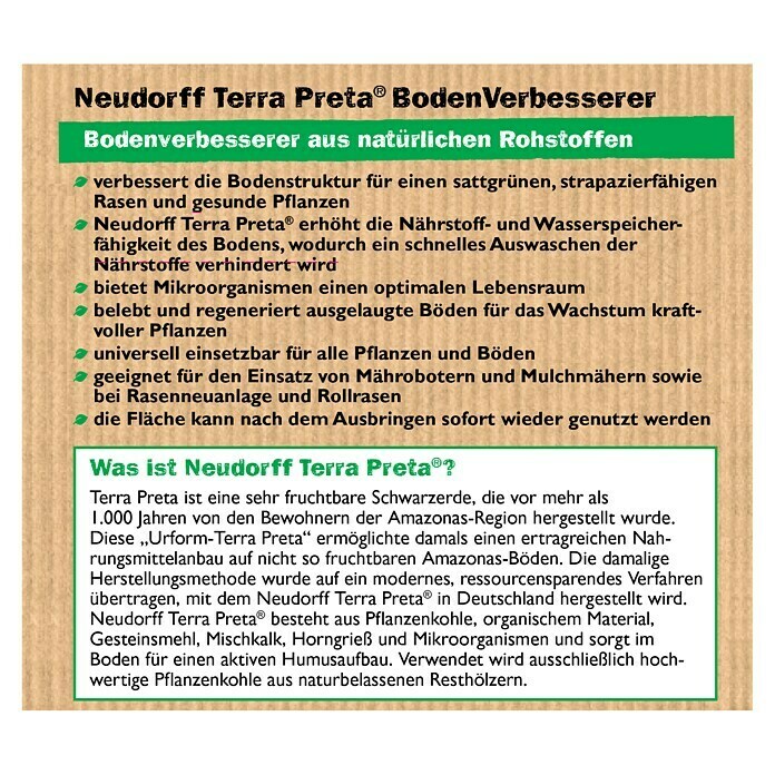 Neudorff Bodenaktivator Terra Preta10 kg, Inhalt ausreichend für ca.: 100 m² Back View