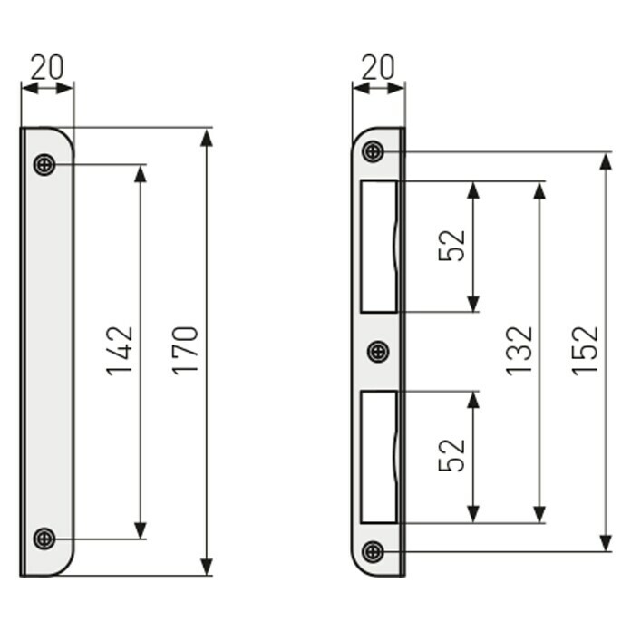 Abus Winkelschließblech WSB 170 (DIN Anschlag: Universell einsetzbar, L x B x H: 25 x 25 x 300 mm) | BAUHAUS