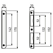 Abus Winkelschließblech WSB 170 (DIN Anschlag: Universell einsetzbar, L x B x H: 25 x 25 x 300 mm) | BAUHAUS