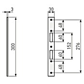 Abus Schließblech SB (300 x 30 x 3 mm, Silber) | BAUHAUS