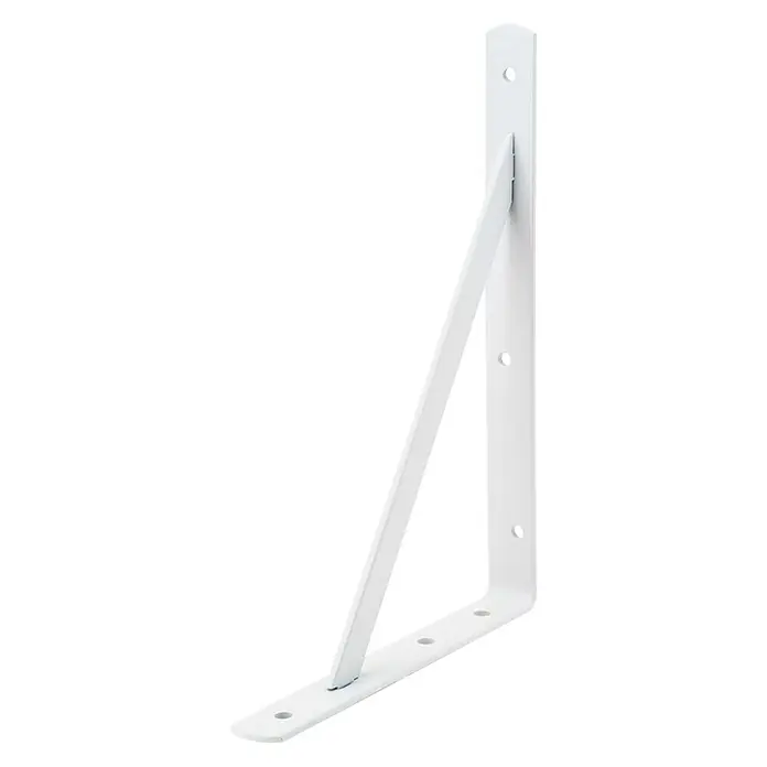 Micel Escuadra de soporte PLM4 - L x Al: 400 x 30 mm, Blanco - Soporte angular blanco para montar estanterías u otras estructuras. Fabricada en acero, la construcción ofrece una gran estabilidad.