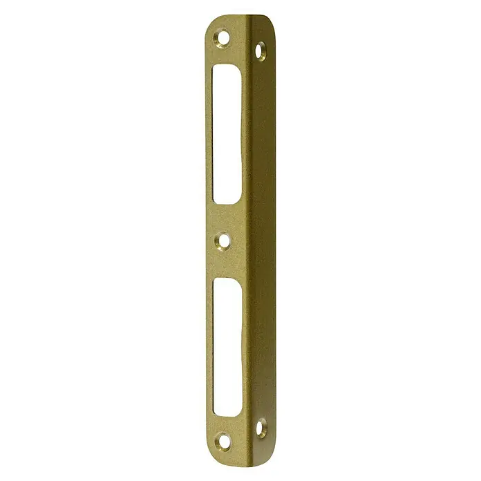 Abus Winkelschließblech W170 LI/REDIN Anschlag: Universell einsetzbar, L x B x H: 8 x 20 x 170 mm - Goldfarbene Türschloss-Schließplatte mit Öffnungen und Schraubenlöchern zur sicheren Befestigung und einwandfreien Funktion.