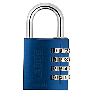 Abus Vorhängezahlenschloss Lock-Tag 145/40 (B x L: 41,5 x 17,5 mm, Aluminium, Anzahl Zahlenrollen: 4, Blau)