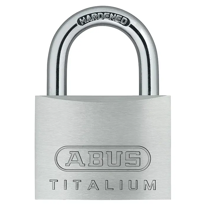 Abus Vorhängeschloss 54TI/50 - B x H: 48 x 69 mm, Bügelstärke: 7 mm, Titalium-Spezialaluminium - ABUS TITALIUM Vorhängeschloss mit gehärtetem Bügel. Robust und zuverlässig für vielseitige Sicherheitsanwendungen.