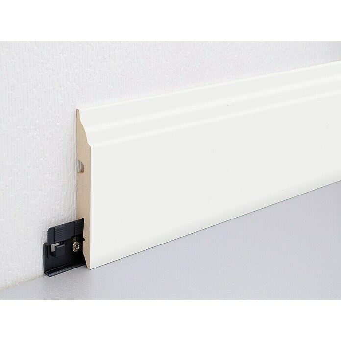 Podna kutna lajsna  (240 cm x 13 mm x 80 mm, Bijele boje) | BAUHAUS