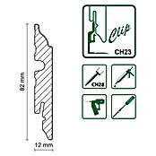 Podna kutna lajsna  (240 cm x 13 mm x 80 mm, Bijele boje) | BAUHAUS