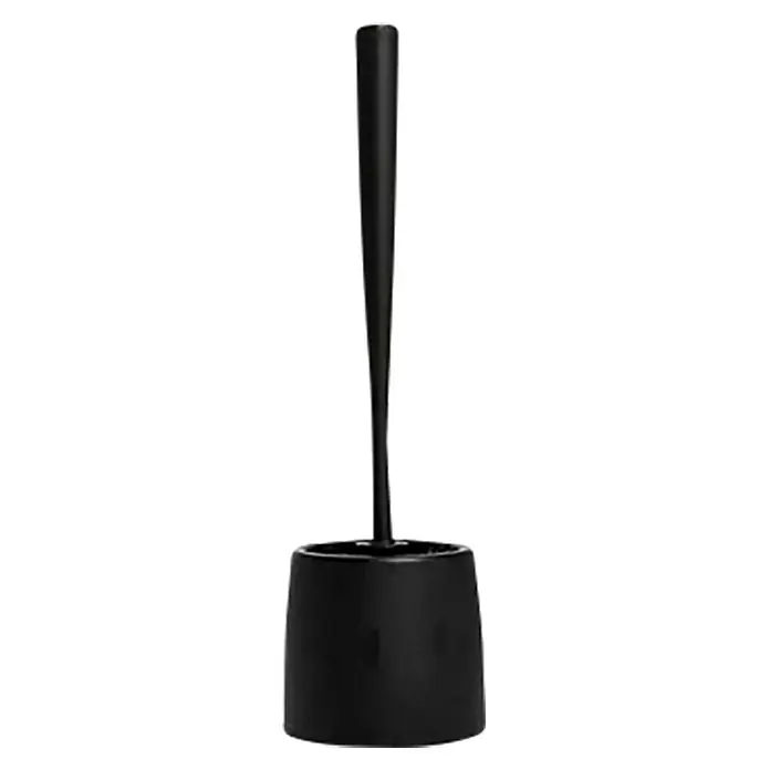 Spirella Escobillero de suelo Ricky - Polipropileno, Negro - Escobilla de baño negra con soporte para la limpieza del baño. Práctico accesorio de baño.