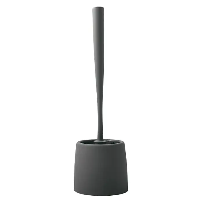 Spirella Escobillero de suelo Ricky - Polipropileno, Gris - Juego de escobilla de baño gris con soporte para la limpieza del baño. Práctico y elegante.
