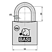 Basi Vorhangschloss V50 (Material Bügel: Gehärteter Spezialstahl) | BAUHAUS