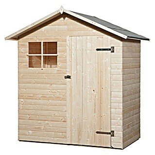 Weka Gerätehaus 345 (Außenmaß inkl. Dachüberstand (B x T): 205 x 129 cm, Holz, Natur)