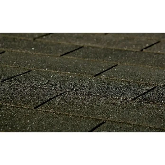 Weka Gartenhaus 224 - Außenmaß inkl. Dachüberstand (B x T): 280 x 233 cm, Holz - Nahaufnahme von dunklen Dachziegeln mit einer körnigen Textur, die Haltbarkeit und Schutz des Daches hervorhebt.
