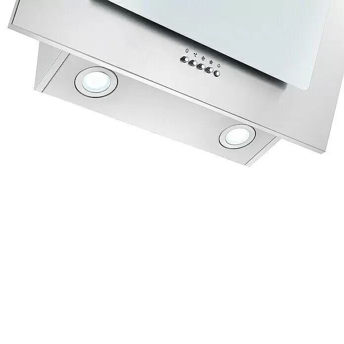 Respekta Schräghaube Kira - Breite: 60 cm, Max. Gebläseleistung Abluftbetrieb: 302,6 m³/h, Weiß/Silber - Detailaufnahme