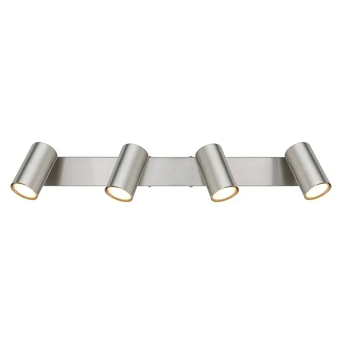 Globo Robby Deckenstrahler - 35 W, L x B x H: 56 x 6 x 12 cm, Nickel-matt, GU10, 4 Stk. - Wandleuchte mit vier Strahlern.
