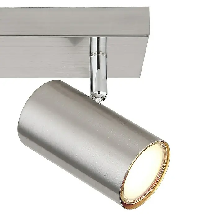 Globo Robby Deckenstrahler - 35 W, L x B x H: 41 x 6 x 12 cm, Nickel-matt, 3 Stk. - Moderne Deckenleuchte in Silber mit zylindrischem Spot, ideal zur gezielten Beleuchtung von Räumen und Objekten.