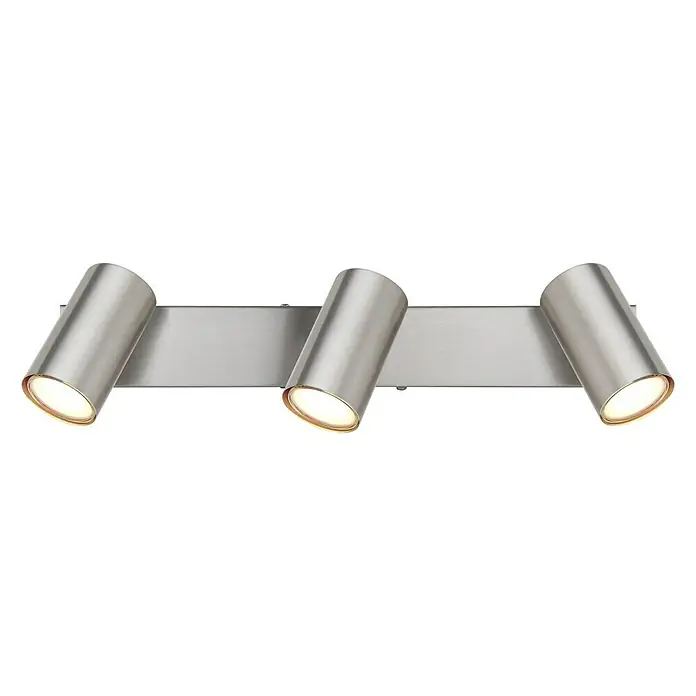 Globo Robby Deckenstrahler - 35 W, L x B x H: 41 x 6 x 12 cm, Nickel-matt, 3 Stk. - Moderne Wandleuchte mit drei zylindrischen Strahlern in gebürstetem Nickel für stilvolle Beleuchtung.