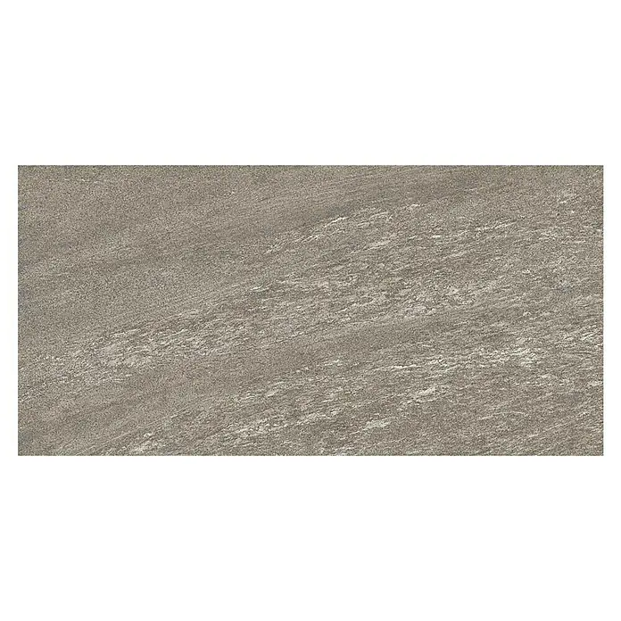 Atlas Concorde Solution Valmalenco Feinsteinzeugfliese Grigio - 30 x 60 cm, Grau, Matt - Nahaufnahme einer keramischen Bodenfliese in neutralem Braun mit subtilen linearen Mustern, die eine moderne und elegante Ästhetik bietet.