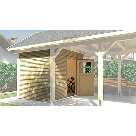 Weka Geräteraum (Passend für: Weka Doppelcarport 618, Natur)
